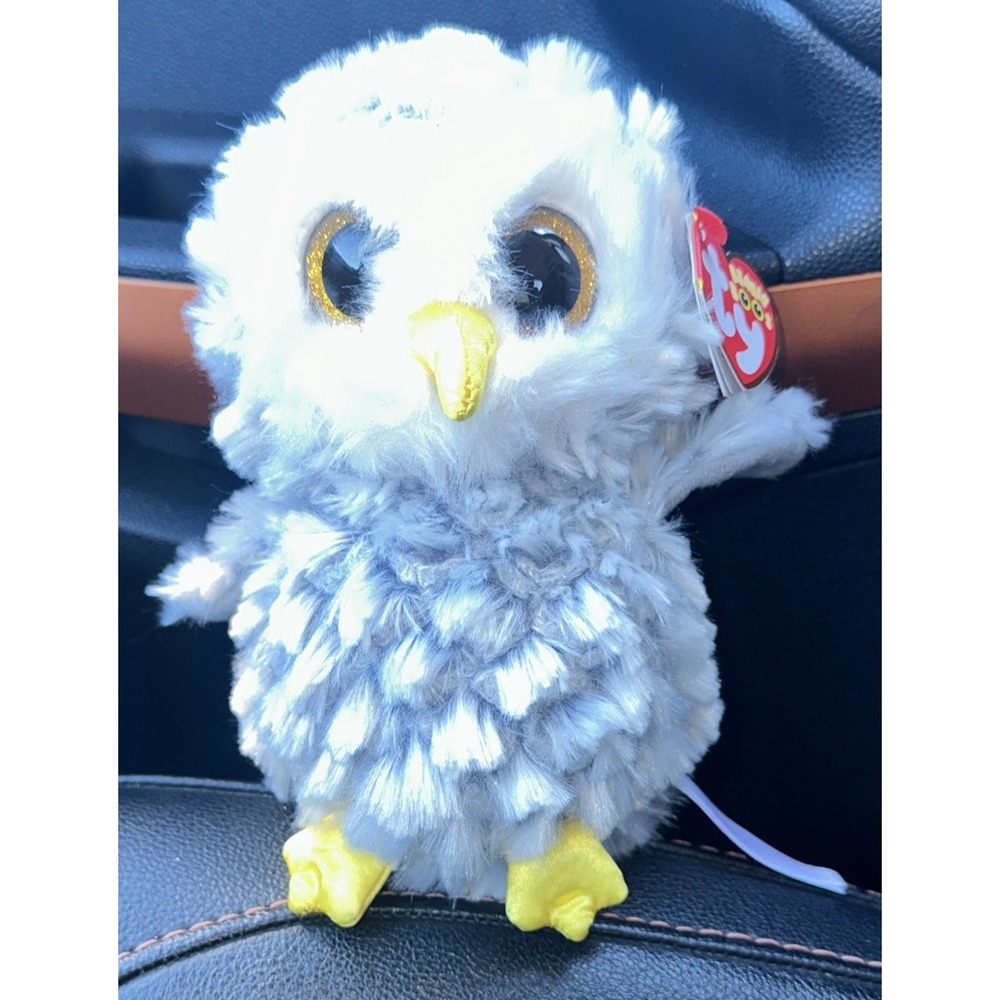 TY Beanie Boos - OWLETTE the OWL (Glitter Eyes) (Medium 9 inch) - MWMTs Boo Toy